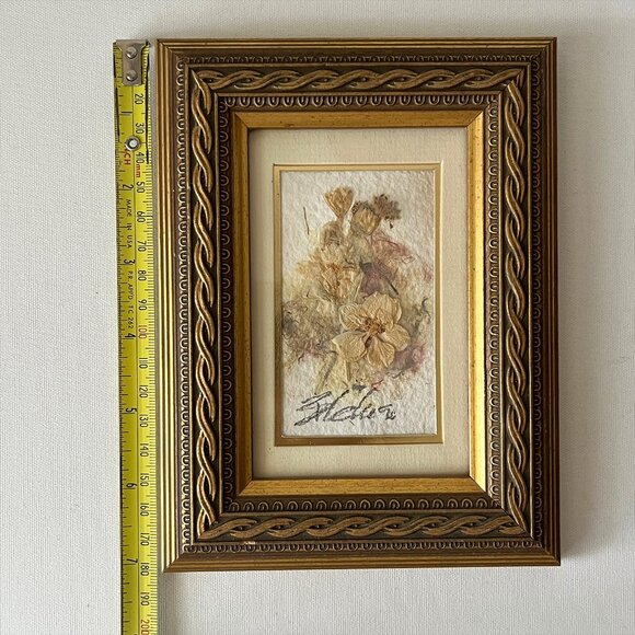 Original Kathryn Reith Blake Floral Art Wildflowers Larkspur Gold Framed Signed - Picture 7 of 8